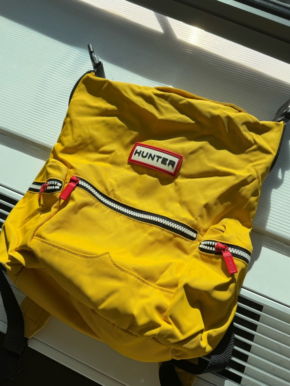 HUNTER Original Top Clip rubberised mini leather backpack